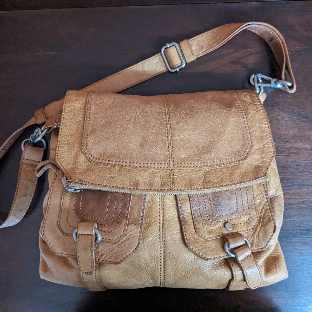 Vintage The Sak Tan Leather Boho Bag